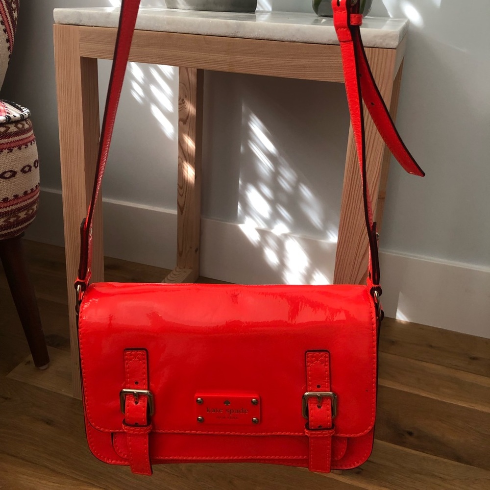 Kate Spade Orange Patent Messenger Bag